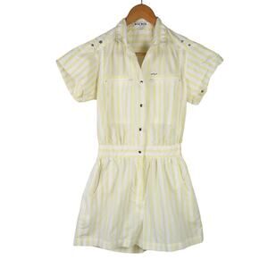 Vintage 90s Nok Nok white and yellow stripe romper size XS